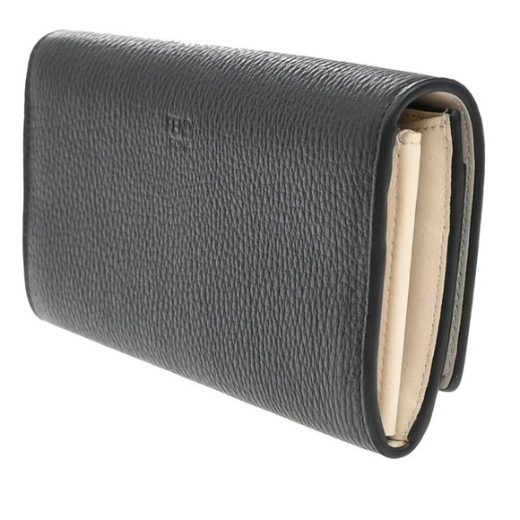 FENDI Logo Peekaboo Long Wallet Leather Black GHW Italy 83RF639 - Picture 4 of 16